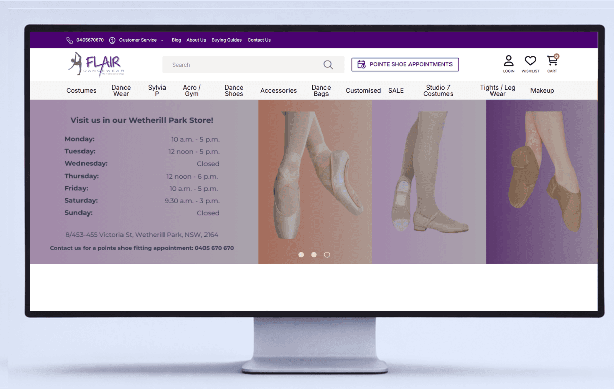 Flair Dancewear – Neto eCommerce Development